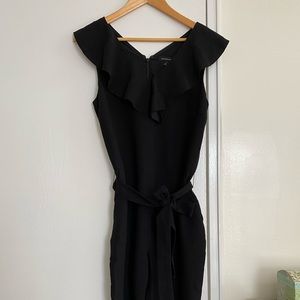 Black tie waste jumpsuit